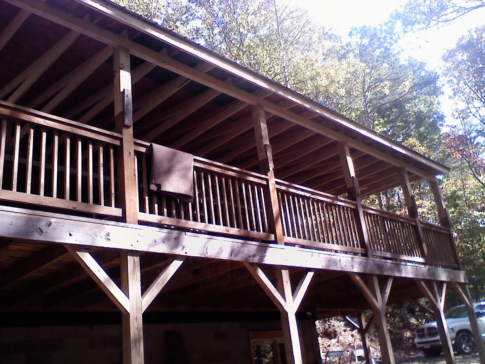 Timber framing under a new elevated porch and deck — Roof Leak Repair in Cheney by Roofing Brothers
